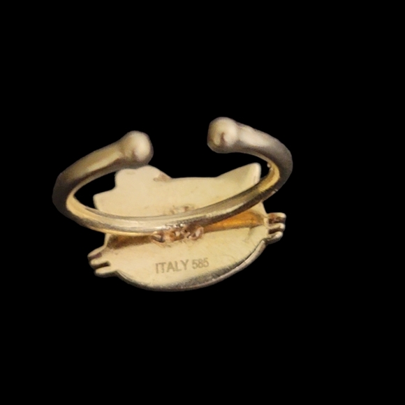Hello kitty style 585 Italian gold ring - Picture 2 of 4